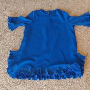 Elegant Blue Ruffle Mini Dress